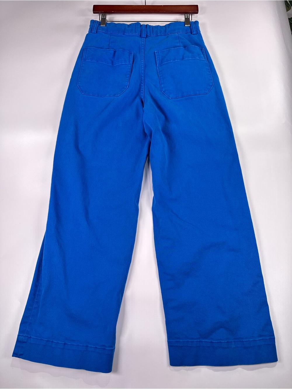 Everlane Utility Wide Leg Crop Pant Bright Blue Organic Cotton Size 6 - Picture 4 of 12